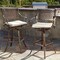 GDF Studio Sierra 30-Inch Outdoor Cast Aluminum Swivel Bar Stools with Cushion (Set of 2)